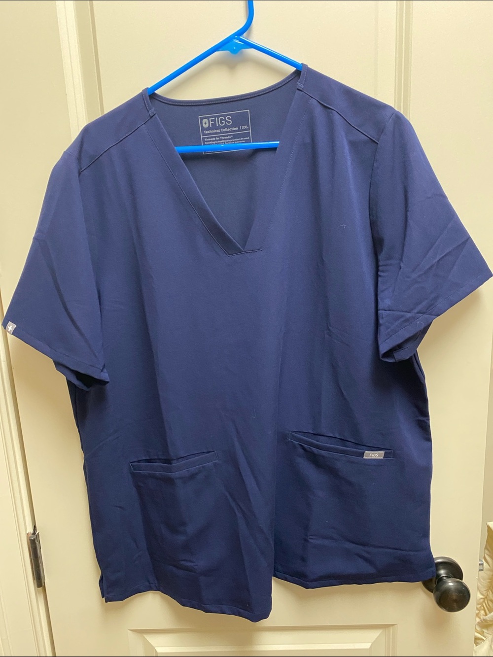 FIGS Technical Collection Casma Navy V-Neck Medical Scrub Top XXL